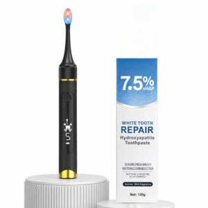 LED зубная щетка Sonic Electric Toohtbrush черная с зубной пастой